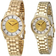 Seiko Sgef08/sxdc44 Men's & Ladies Gold Tone Bracelet Watch Choice Of Two