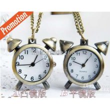 Selling Alarm Clock Fashion Dress Watch Vintage Pocket Watch Necklac