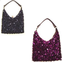 Sequin Purse Evening Bag Select - Navy Blue or Purple Mardi Gras Fat Tuesday