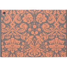 Shabby Chic Trendy Girly Orange Gray Floral Damask Covers For Ipad...