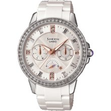 Sheen She-3023-7aer By Casio Ladies Watch Day Date 2 Year Warranty Uk Seller