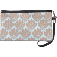 Shells on Blue Wristlet Clutches