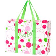 Shopping Tote - Personalized with Monogram or Name - Bubble Dots