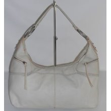 Sigrid Olsen Off White Leather Large Hobo Purse