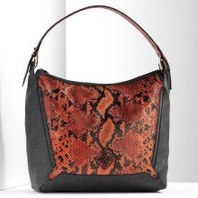 Simply Vera Vera Wangnamib Orange/brown Snakeskin Hobo/handbag;nwt $109