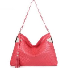 Sipmle womenâ€™s leather tassels bag-pink