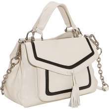 Sloane & Alex Willa Satchel Bone and Black - Sloane & Alex Designer Handbags