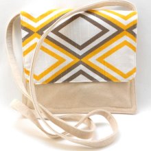 Small Shoulder Crossover Bag Grey and Yellow