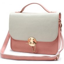 Snake pattern cowhide lock bag # 1236 Pink