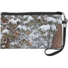 Snow fills the boughs of ponderosa pine trees Wristlets