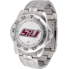 Southern Illinois University Men's Stainless Steel Logo Watch