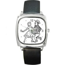 Square Dancing Dancers Man Woman Art Unisex Wrist Watch