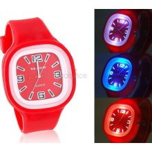 Square Domestic HC21 Dial Shape Watch with Colorful LED Light