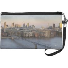 St Pauls Cathedral and City Skyline 2 Wristlet Clutches