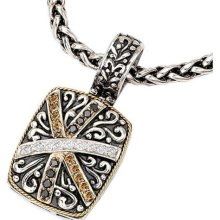 Sterling silver and 18k gold Enchanta Collection pendant with whi ...