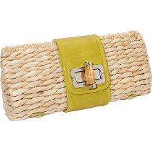 Straw Studios Positano Clutch Yellow - Straw Studios Straw Handbags