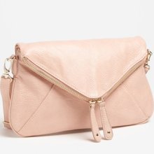 Street Level Double Zip Faux Leather Crossbody Bag Blush