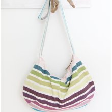 Striped canvas cross body bag