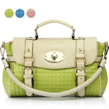 Stylish Contrast Candy Color PU Lady's Cross Body/Tote/Shoulder Bag 3 Colors