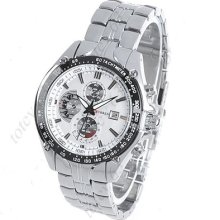 Stylish Quartz Wrist Watch Curren With Alloy Band For Boy Men Male - White Dial