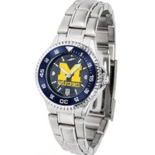 Suntime Michigan Wolverines Competitor Steel AnoChrome Watch