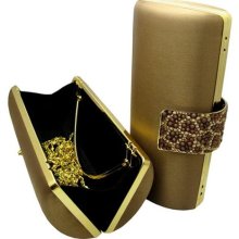 Swarovski Crystal Clutch / Purse with Handle and Chain - Light Co ...