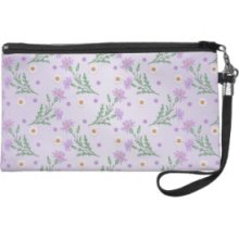 Sweet Floral Pattern Purple and Lavender Wristlet