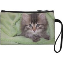 Sweet Kitten Sueded Mini Clutch Wristlet