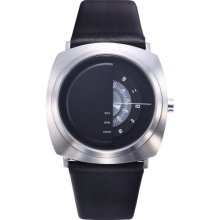 Tacs Mask Player Unisex Quartz Watch With Black Dial Analogue Display And Black Leather Strap Ts1004a