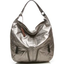 Tano Fashion Feed Hobo Handbag In Gunmetal/black