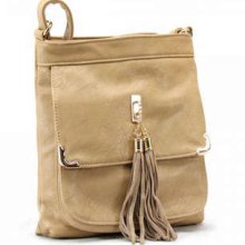 Tassel Taupe Cross Body Bag - 001