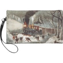 Tee Snow Train Wristlet Clutches