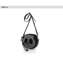 Tenebrous Pumpkin Skull Rhinestone Oval Cross Body Black Purse Peti...