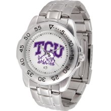 Texas Christian Logo- Mens Sport Steel Watch