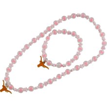 Texas Longhorns Girls Pink Sophie Beaded Team Logo Bracelet & Necklace Set