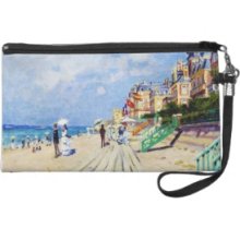 The Boardwalk at Trouville Claude Monet Wristlet Clutch