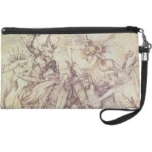 The Temptation of St. Anthony (engraving) Wristlet Clutch