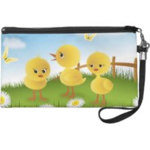 Three Chickens Wristlet Clutch