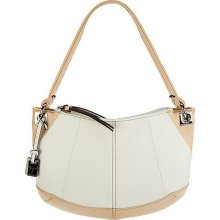 Tignanello Glove Leather Colorblock Hobo - Wht/Crm Brulee - One Size