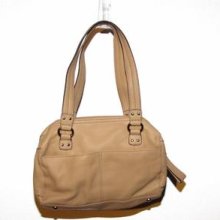 Tignanello Pebble Leather Double Handle Zip Top Satchel