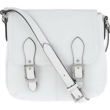 Tignanello Piega Leather North/South Flap Front Crossbody - White - One Size