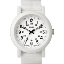 Timex Camper T2n427 Au Unisex Analog Quartz Watch With White Nylon