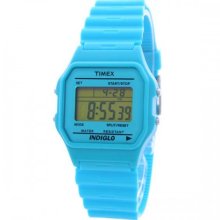 Timex T80 Blue Resin Strap Watch, Chronograph, Alarm, Indiglo, T2n483