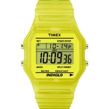 Timex Trend Unisex Digital Watch With Lcd Dial Digital Display And Yellow Resin Strap T2n808pf