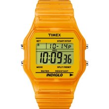 Timex Trend Unisex Digital Watch With Lcd Dial Digital Display And Orange Resin Strap T2n807pf