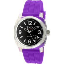 Tko Black Purple Tk558-Bpr Orlogi Women'S Tk558-Bpr Milano Junior Acrylic Case Black Dial Watch