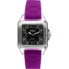 TKO Ladies Riviera Polycarbonate and Rubber Strap Watch - Purple - One Size