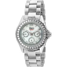 Tko Orlogi Women's 'capri' Silvertone Multi-function Crystal Bezel Watch