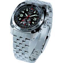 Torgoen T7 Watch - Steel Bracelet, Black Face