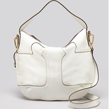 Tory Burch 'Amalie' Leather Hobo Ivory